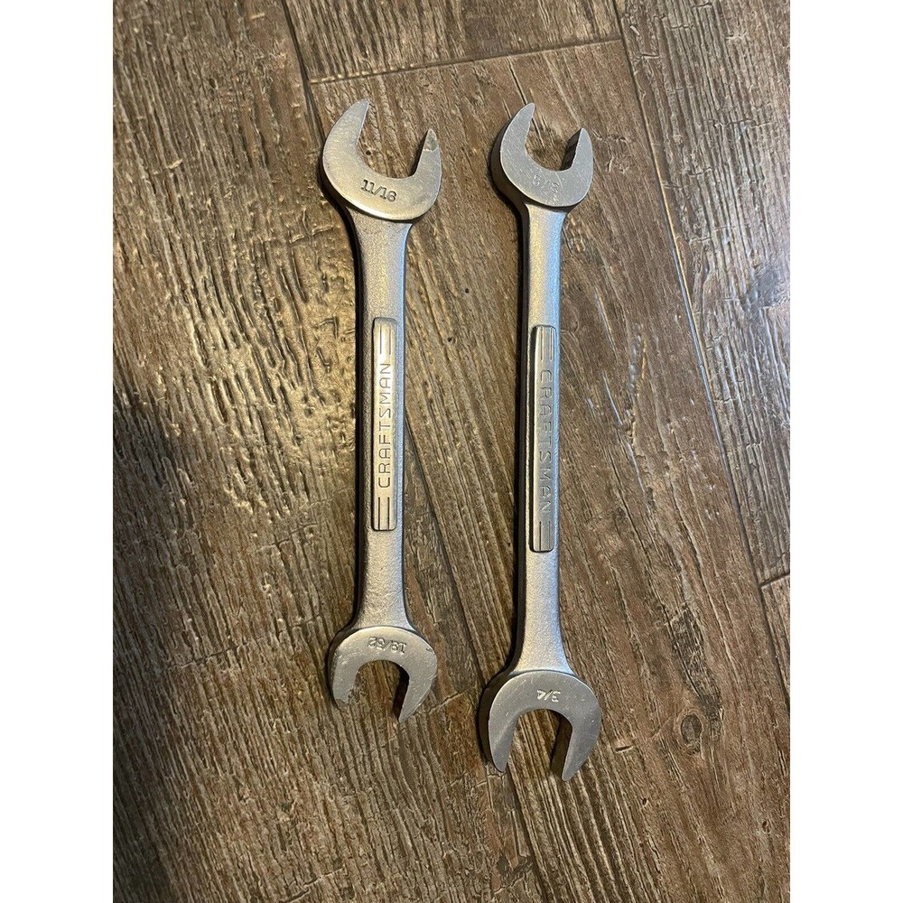 Craftsman Wrench Set Double Open End 5/8" x 3/4" & 19/32" x 11/16" EUC Vintage